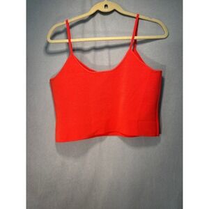 Express orange Bandage Ribbed Knit V-Neck Cami Tank Top XL New 06203710-001